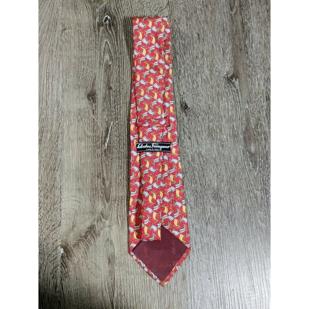 Salvatore Ferragamo Silk Necktie Mens Lounge Beach Chairs - Picture 3 of 7